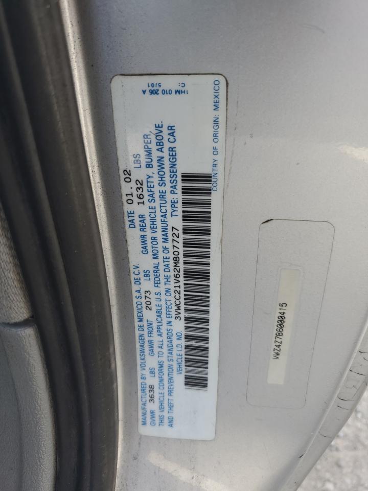 2002 Volkswagen Cabrio Gls VIN: 3VWCC21V62M807727 Lot: 74729504