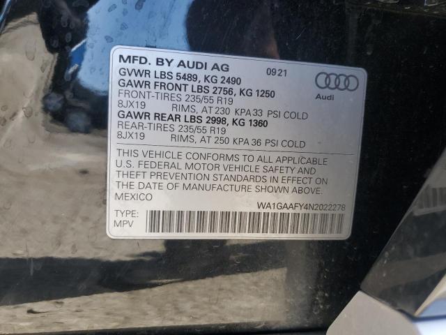 WA1GAAFY4N2022278 Audi Q5 PREMIUM 14