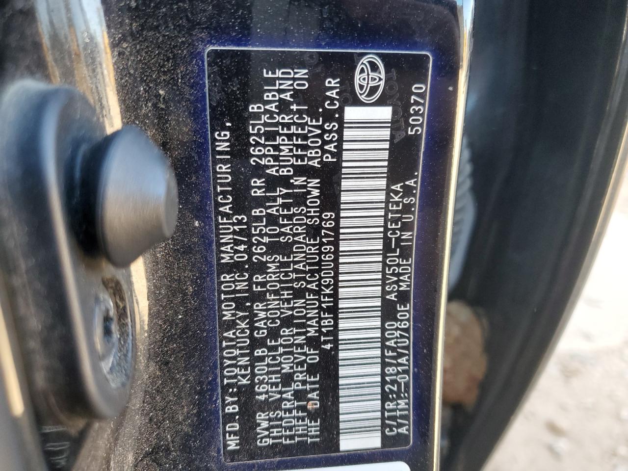 4T1BF1FK9DU691769 2013 Toyota Camry L