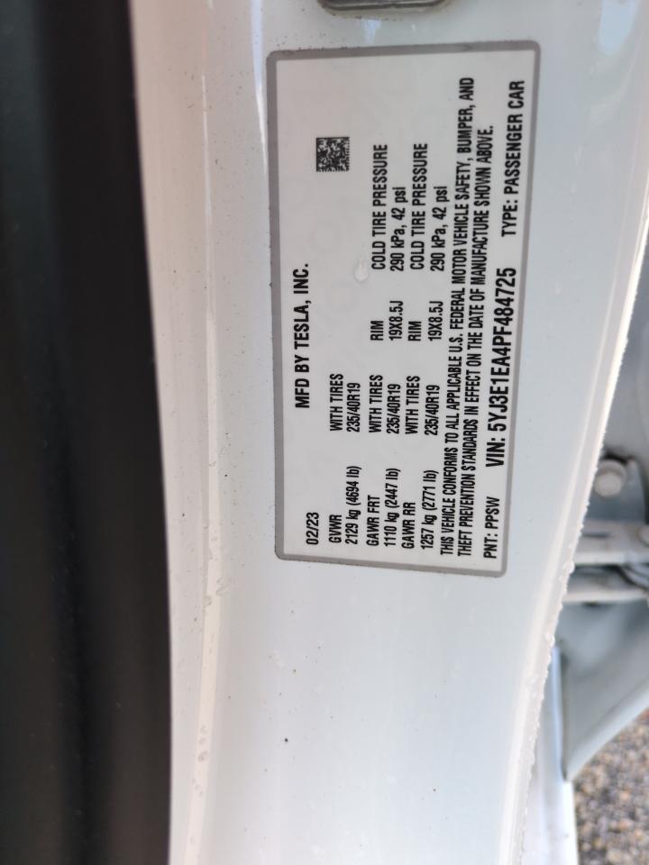 5YJ3E1EA4PF484725 2023 Tesla Model 3