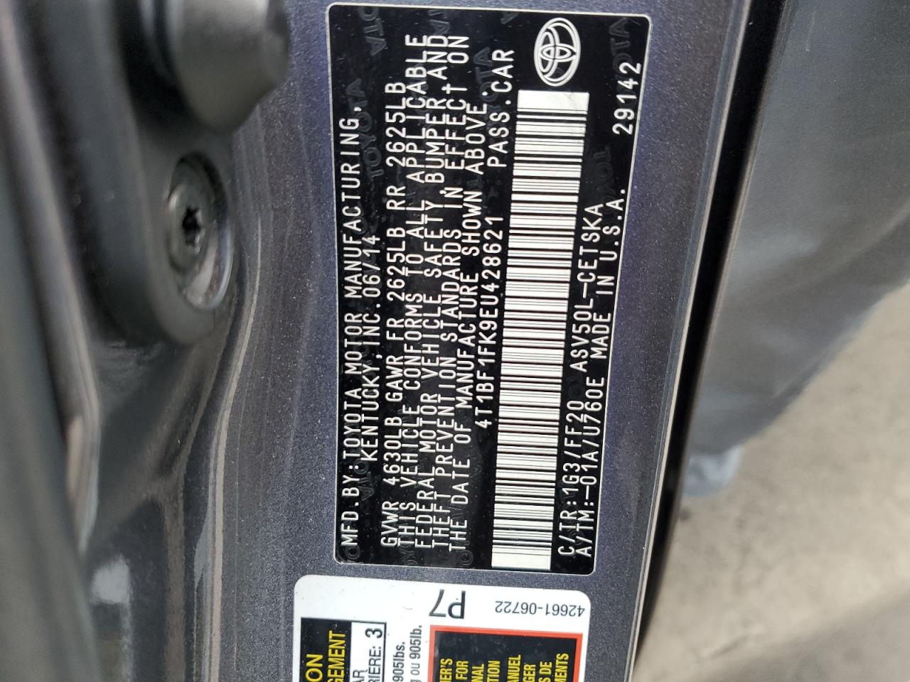 4T1BF1FK9EU428621 2014 Toyota Camry L