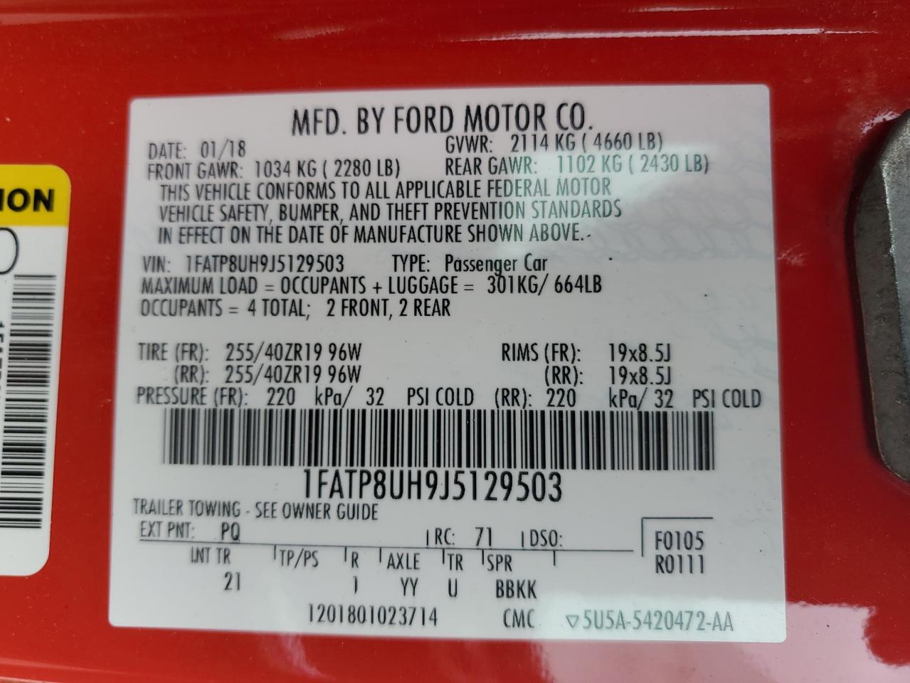 1FATP8UH9J5129503 2018 Ford Mustang