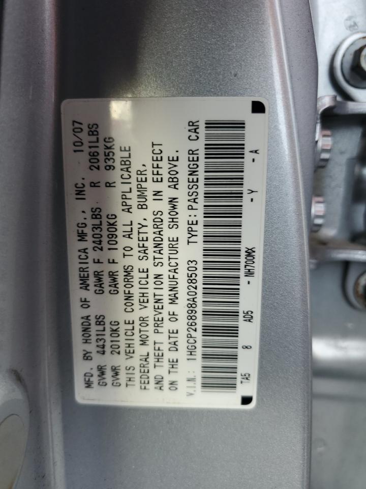 1HGCP26898A028503 2008 Honda Accord Exl