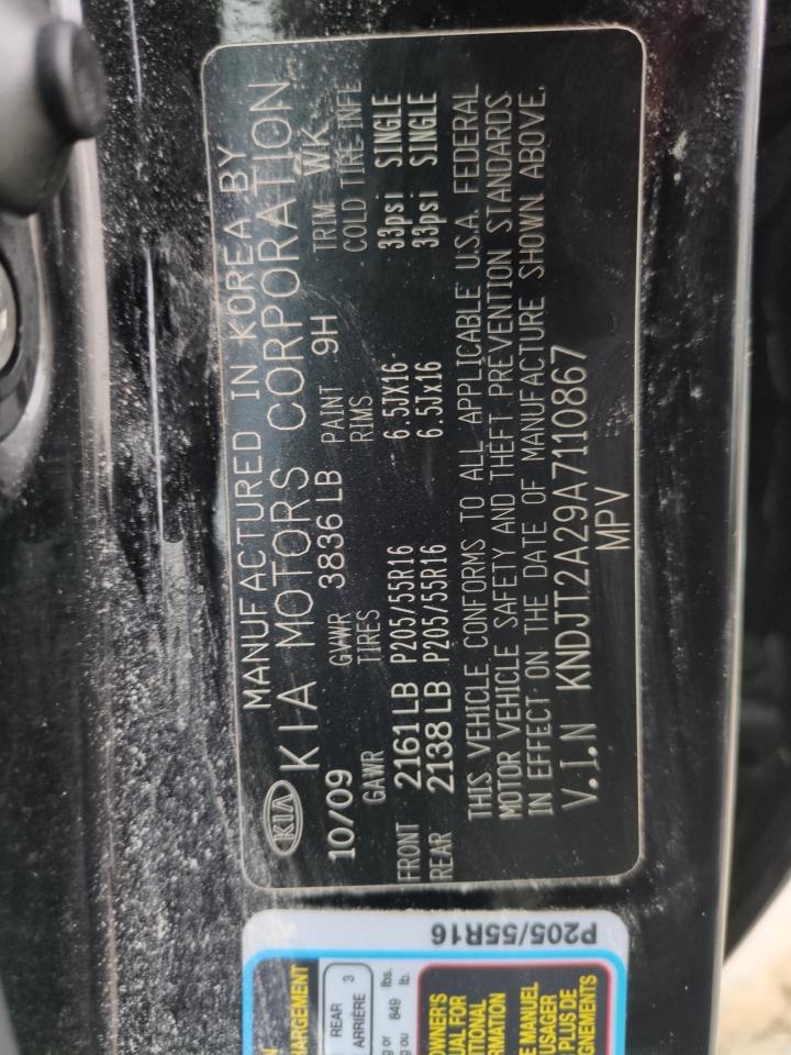 2010 Kia Soul + VIN: KNDJT2A29A7110867 Lot: 75116944