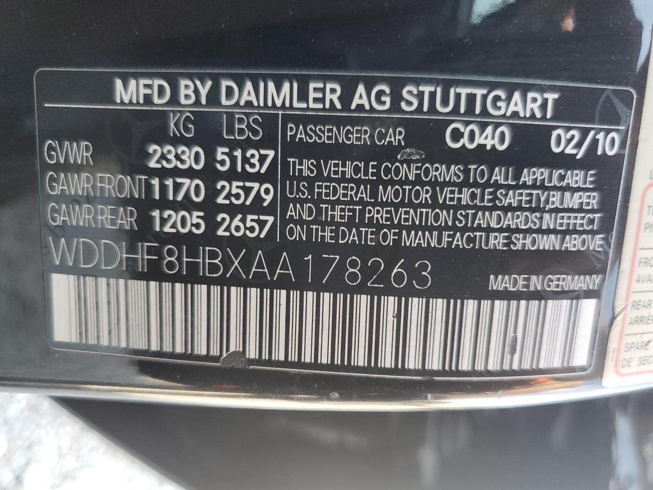 WDDHF8HBXAA178263 2010 Mercedes-Benz E 350 4Matic