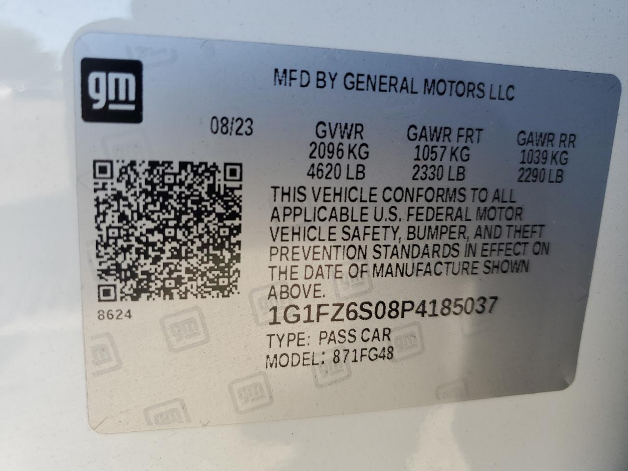 1G1FZ6S08P4185037 2023 Chevrolet Bolt Euv Premier