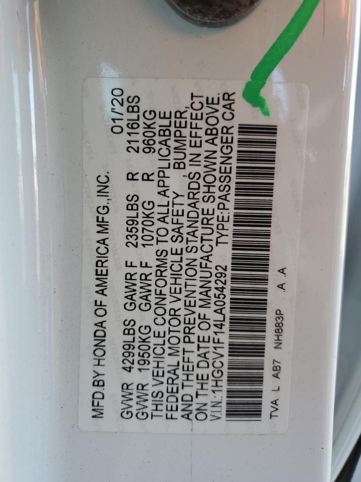 1HGCV1F14LA054292 2020 Honda Accord Lx