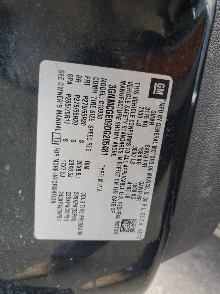 2013 Chevrolet Avalanche Ltz VIN: 3GNMCGE09DG205481 Lot: 78986434