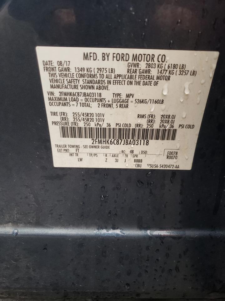 2FMHK6C87JBA03118 2018 Ford Flex Sel