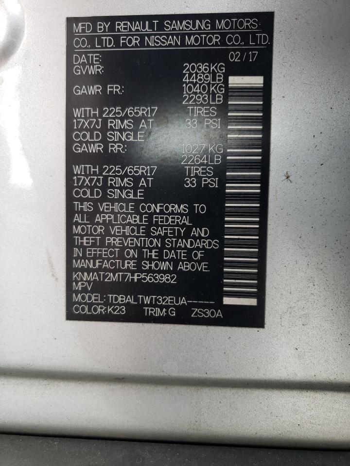 VIN KNMAT2MT7HP563982 2017 NISSAN ROGUE no.13