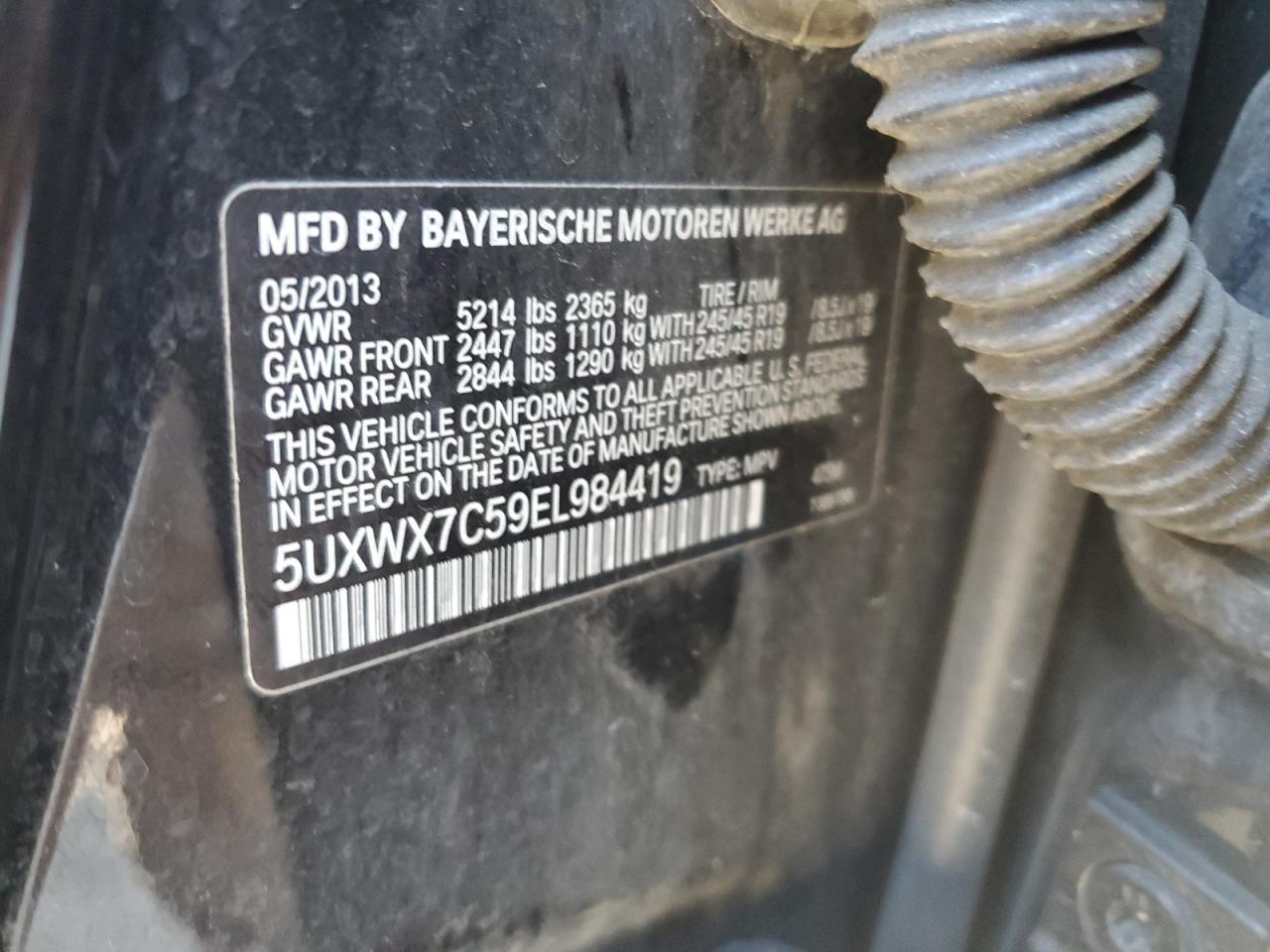 5UXWX7C59EL984419 2014 BMW X3 xDrive35I