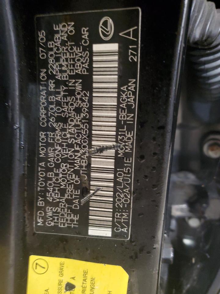 JTHBA30GX55139842 2005 Lexus Es 330