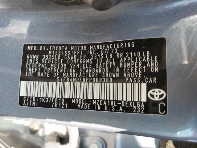 5YFB4MDE8PP068380 Toyota Corolla LE 12