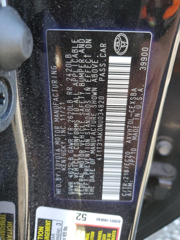 4T1T31AK0NU034820 2022 TOYOTA CAMRY - Image 13