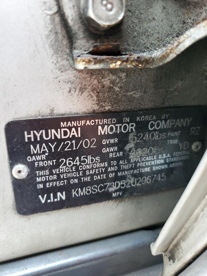 KM8SC73D52U296745 2002 Hyundai Santa Fe Gls