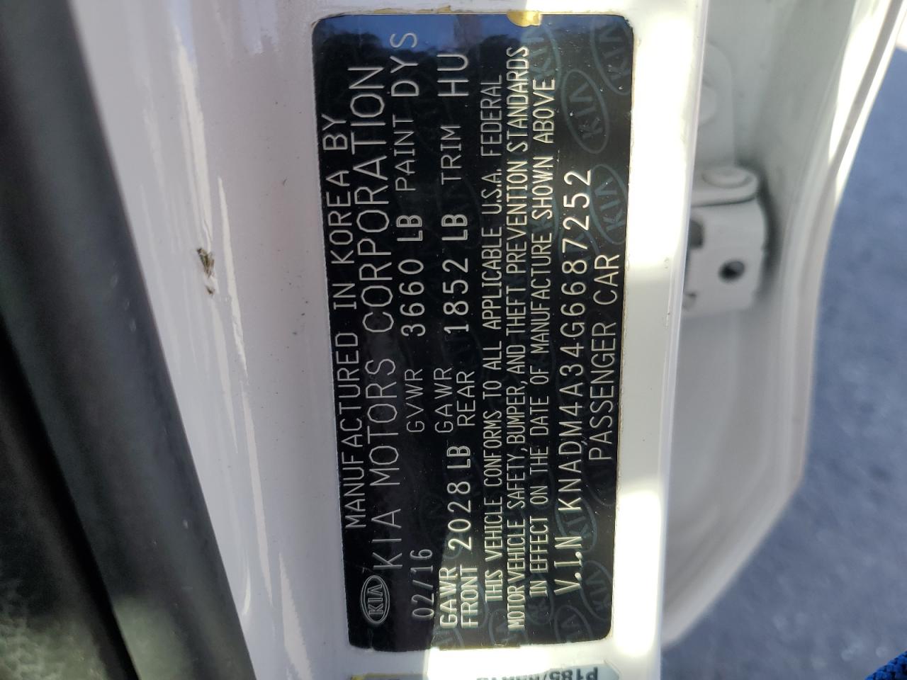 KNADM4A34G6687252 2016 Kia Rio Lx