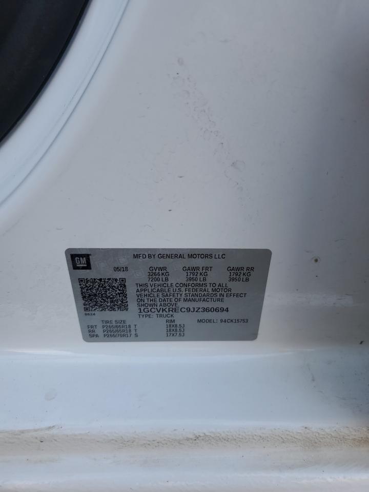 2018 Chevrolet Silverado K1500 Lt VIN: 1GCVKREC9JZ360694 Lot: 75276394