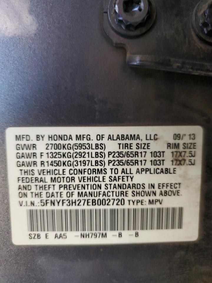 5FNYF3H27EB002720 2014 Honda Pilot Lx