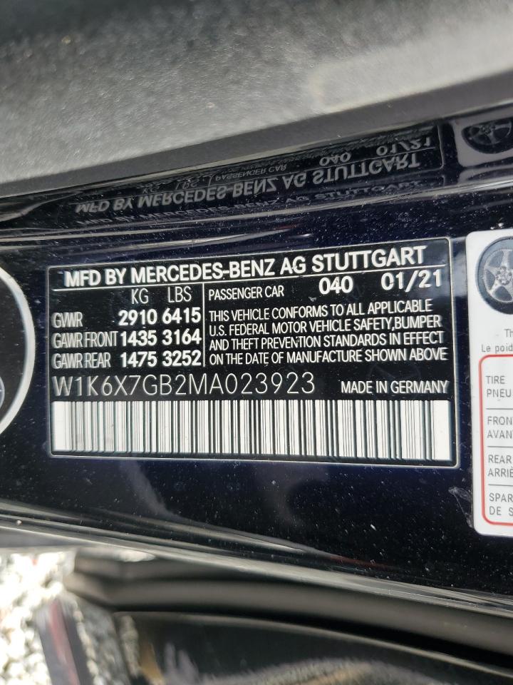 2021 Mercedes-Benz S Mercedes-Maybach S 580 4M VIN: W1K6X7GB2MA023923 Lot: 74560044