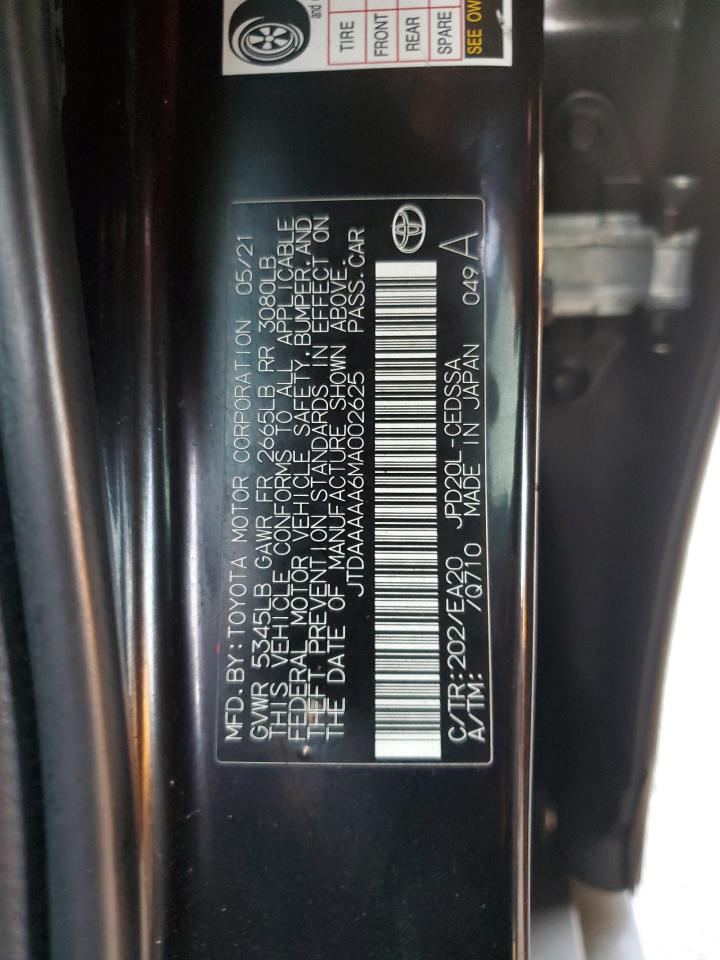 JTDAAAAA6MA002625 2021 Toyota Mirai Xle