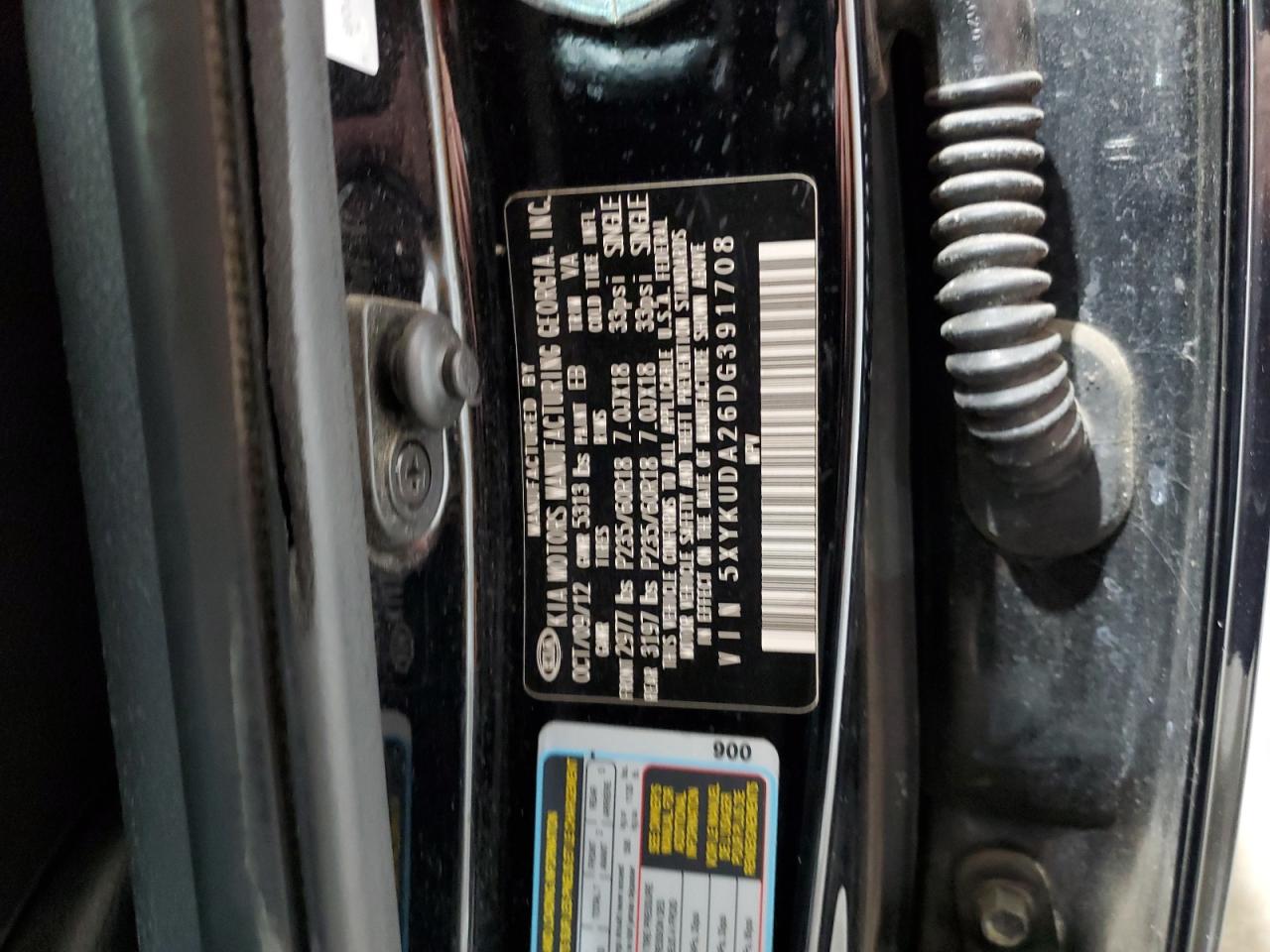 2013 Kia Sorento Ex VIN: 5XYKUDA26DG391708 Lot: 73879024