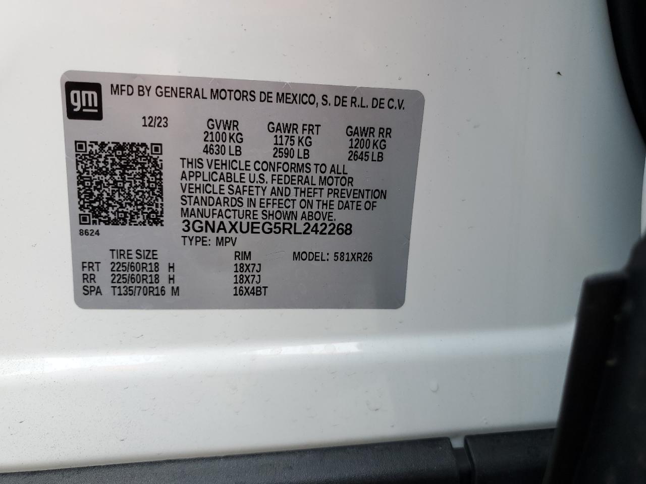 3GNAXUEG5RL242268 2024 CHEVROLET EQUINOX - Image 13