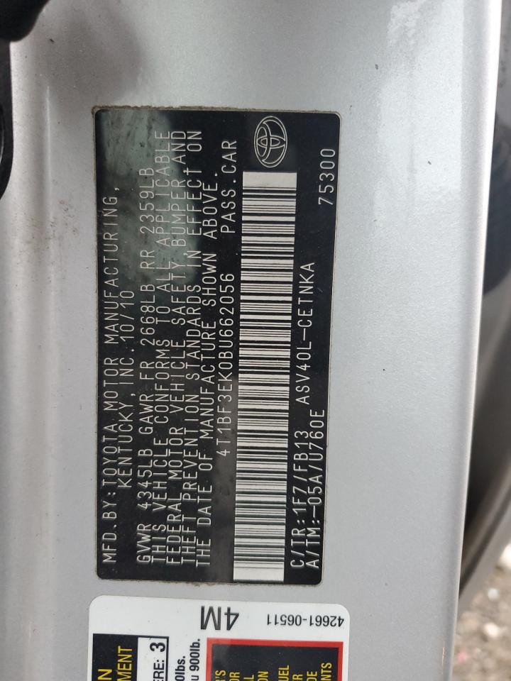 4T1BF3EK0BU662056 2011 Toyota Camry Base