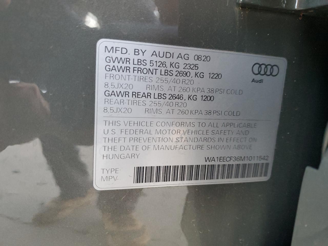 WA1EECF36M1011542 2021 Audi Q3 Premium Plus S Line 45