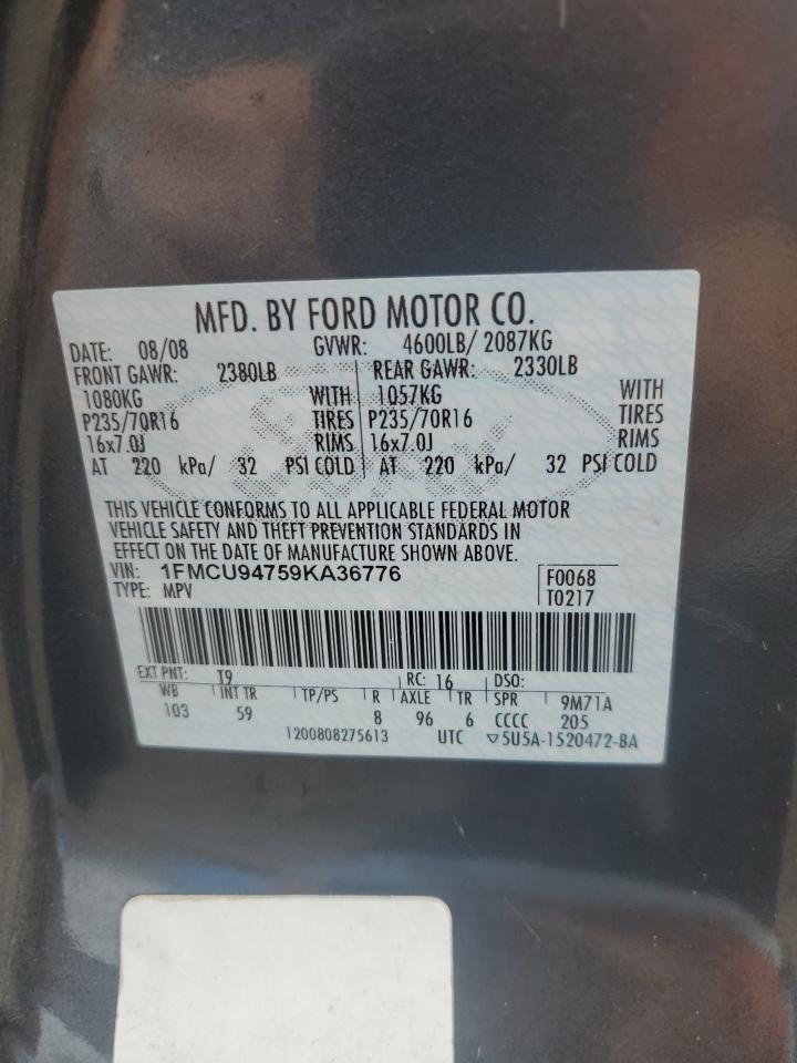 1FMCU94759KA36776 2009 Ford Escape Limited