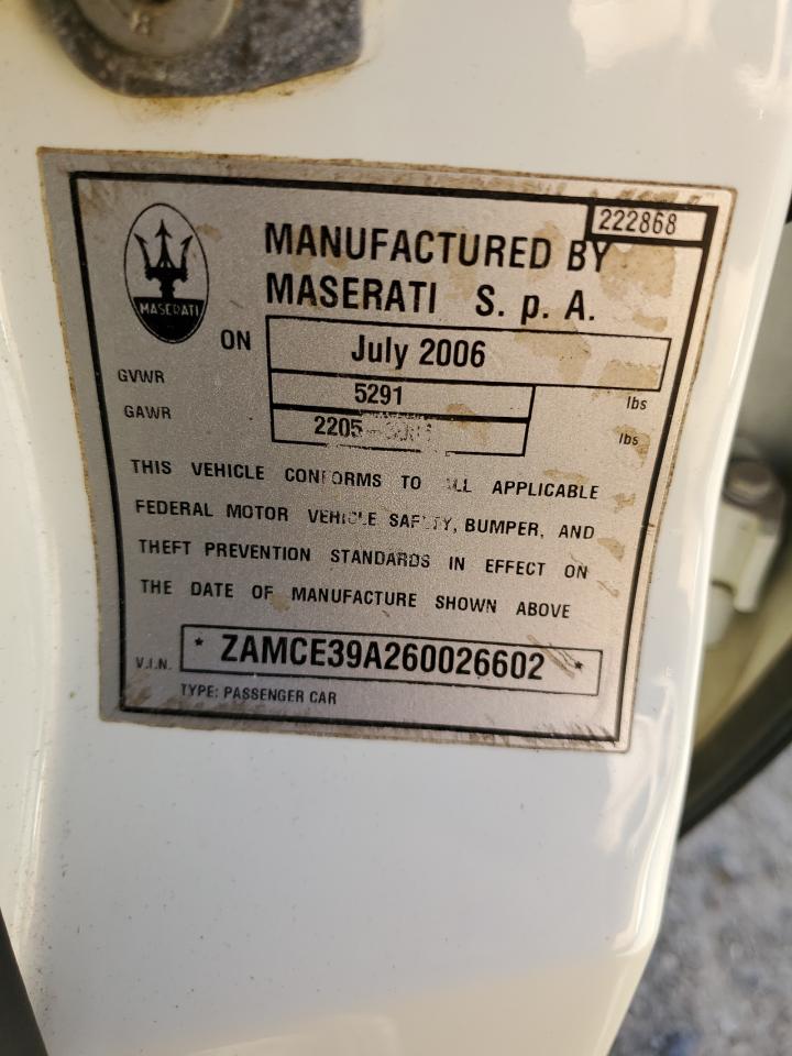 ZAMCE39A260026602 2006 Maserati Quattroporte M139