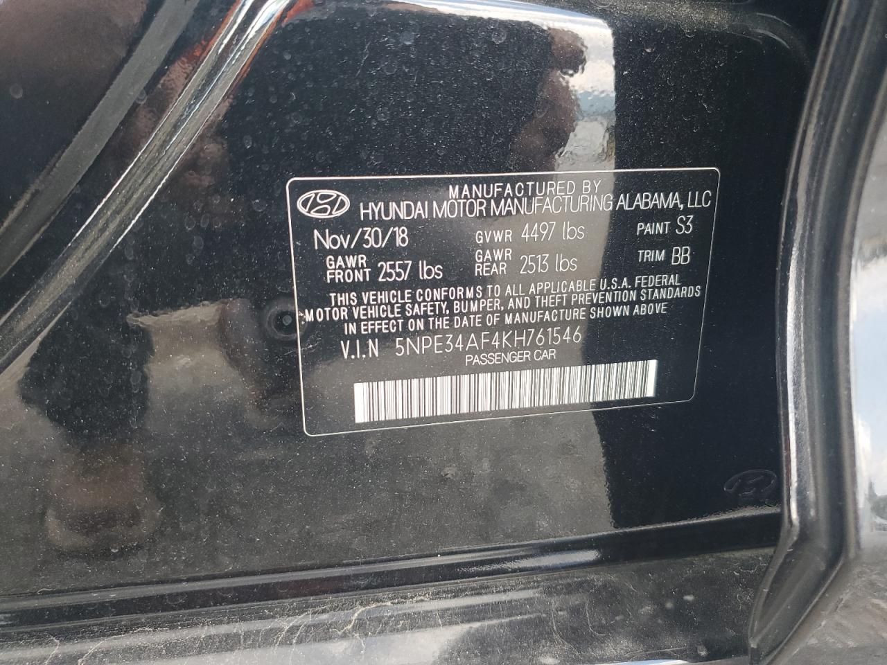 5NPE34AF4KH761546 2019 Hyundai Sonata Limited