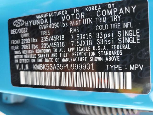 KM8K53A35PU999931 Hyundai Kona LIMIT 13