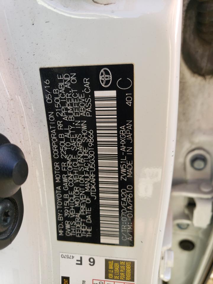 JTDKARFU5G3019866 2016 Toyota Prius