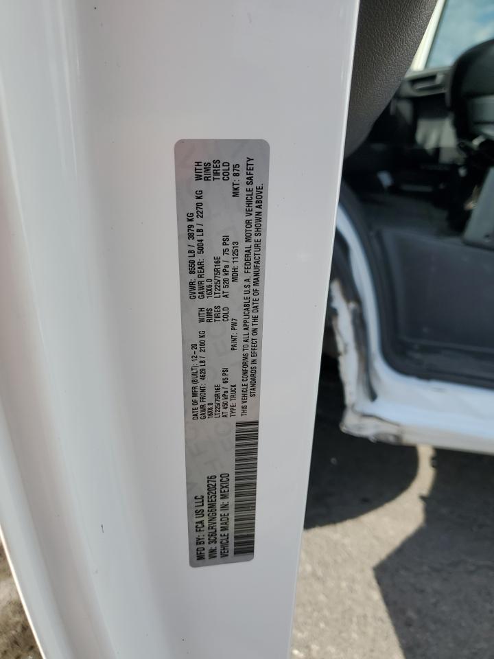 2021 Ram Promaster 1500 1500 Standard VIN: 3C6LRVNG6ME520276 Lot: 75217654