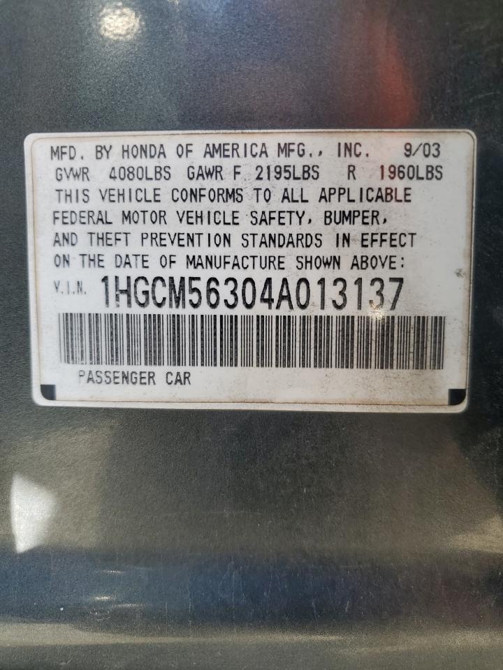 1HGCM56304A013137 2004 Honda Accord Lx