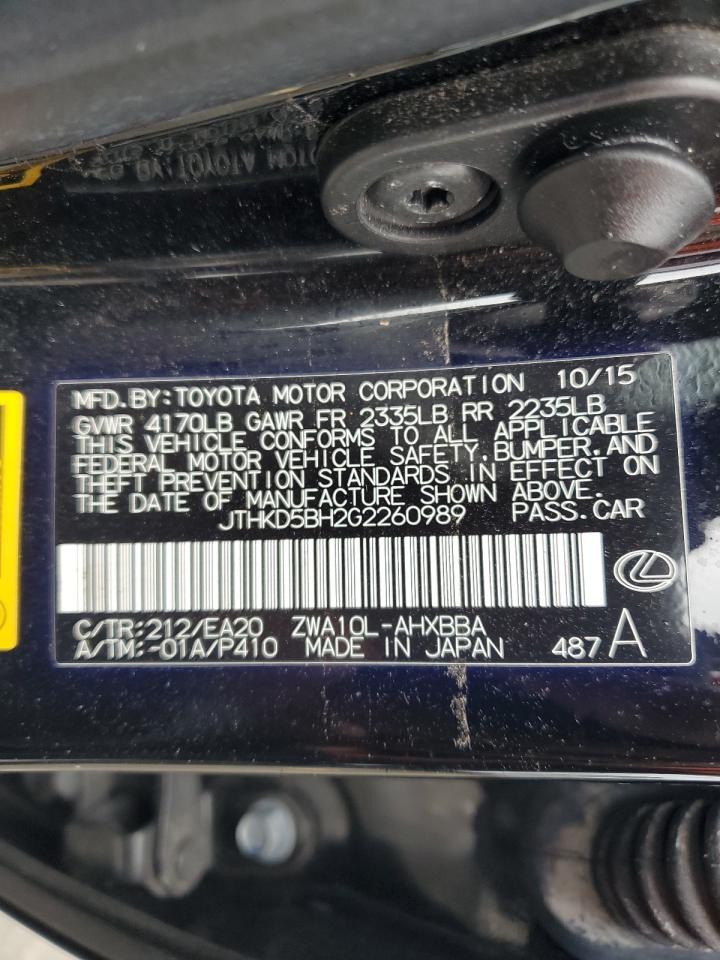 JTHKD5BH2G2260989 2016 Lexus Ct 200