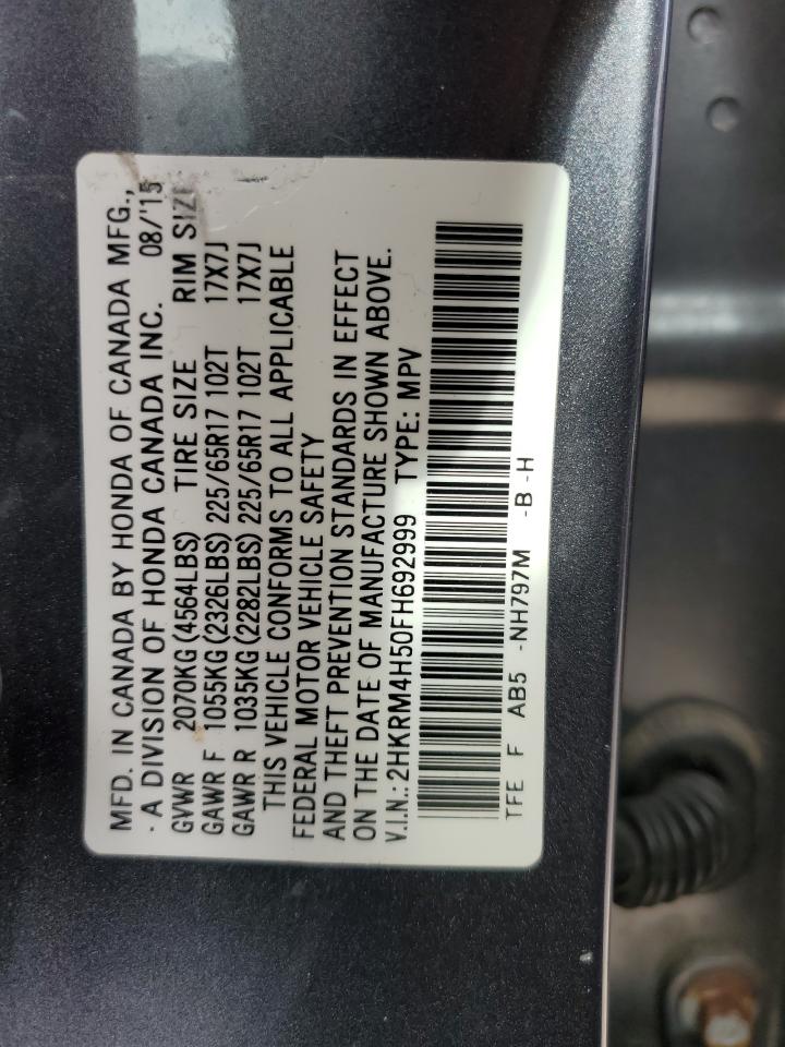 2HKRM4H50FH692999 2015 Honda Cr-V Ex