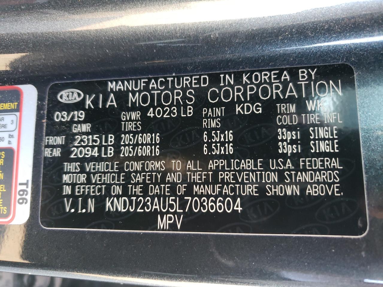 KNDJ23AU5L7036604 2020 Kia Soul Lx