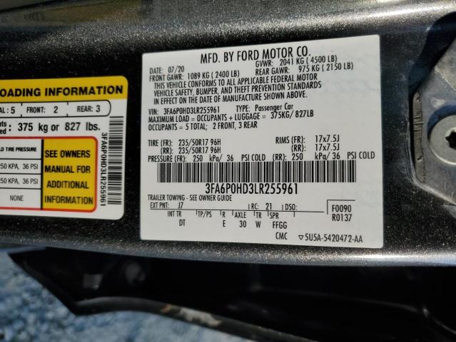 3FA6P0HD3LR255961 Ford Fusion SE 12