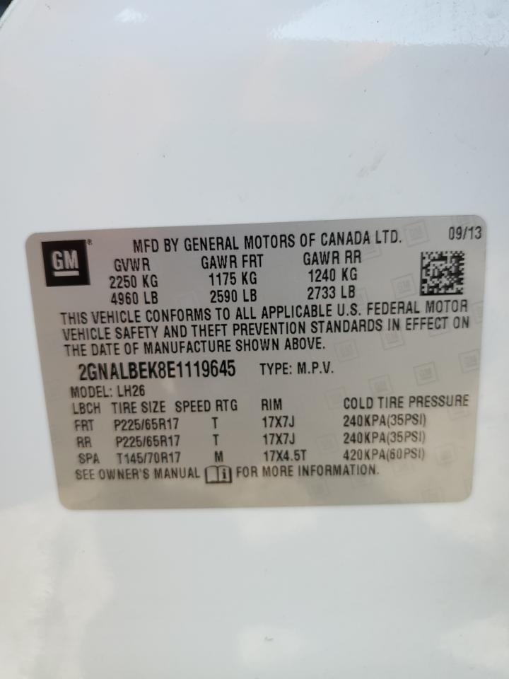 2GNALBEK8E1119645 2014 Chevrolet Equinox Lt