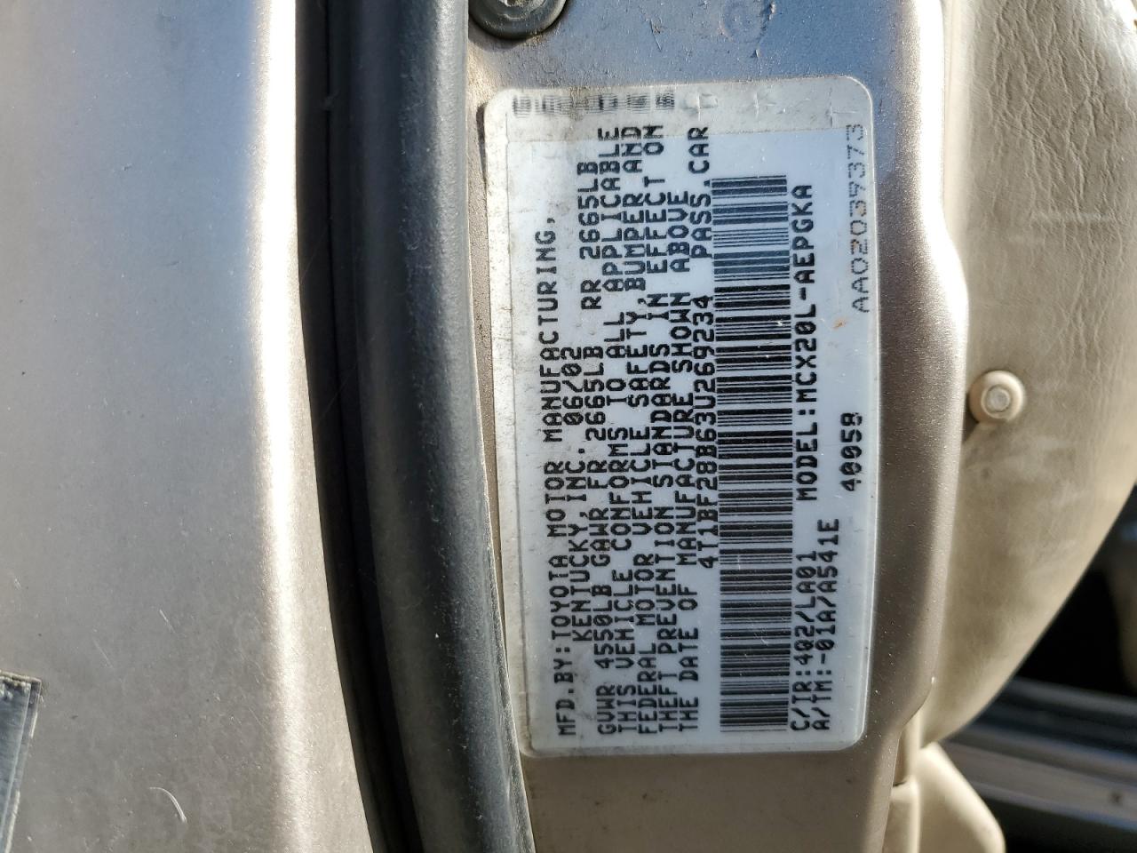 4T1BF28B63U269234 2003 Toyota Avalon Xl