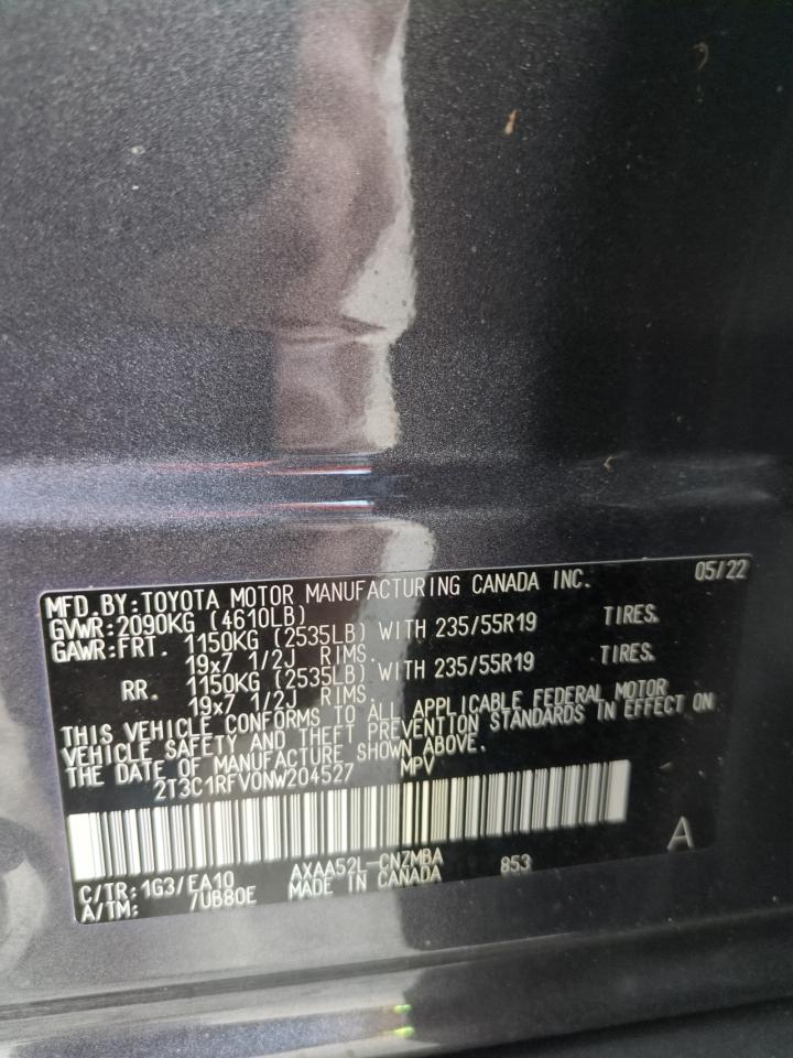 2022 Toyota Rav4 Xle Premium VIN: 2T3C1RFV0NW204527 Lot: 76416104