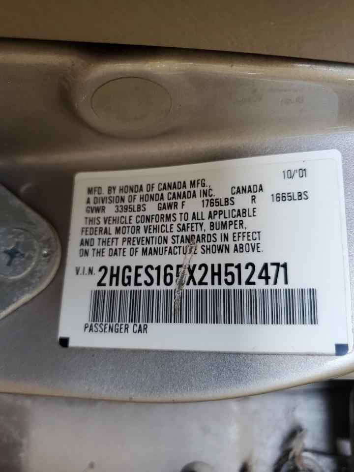 2HGES165X2H512471 2002 Honda Civic Lx