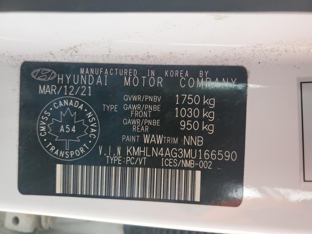 2021 Hyundai Elantra Sel VIN: KMHLN4AG3MU166590 Lot: 77398864