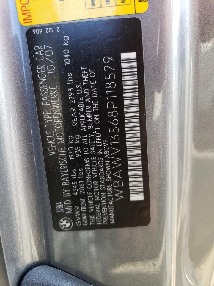 2008 BMW 328 I Sulev VIN: WBAWV13568P118529 Lot: 75678724