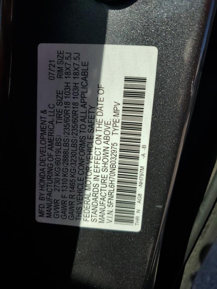 2022 Honda Odyssey Exl VIN: 5FNRL6H70NB032975 Lot: 75408084