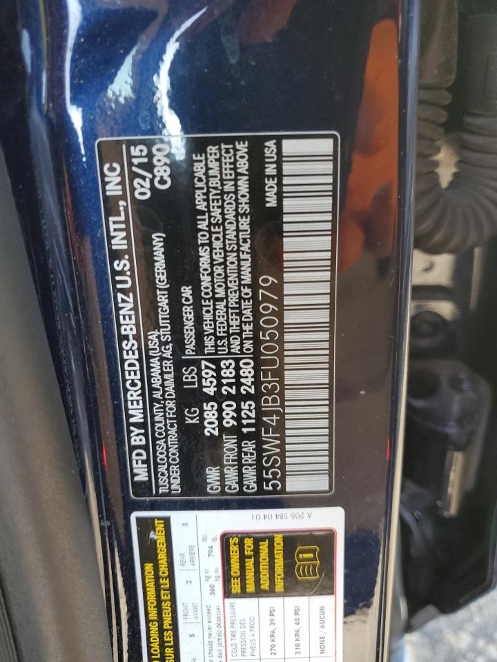 2015 Mercedes-Benz C 300 VIN: 55SWF4JB3FU050979 Lot: 73745874