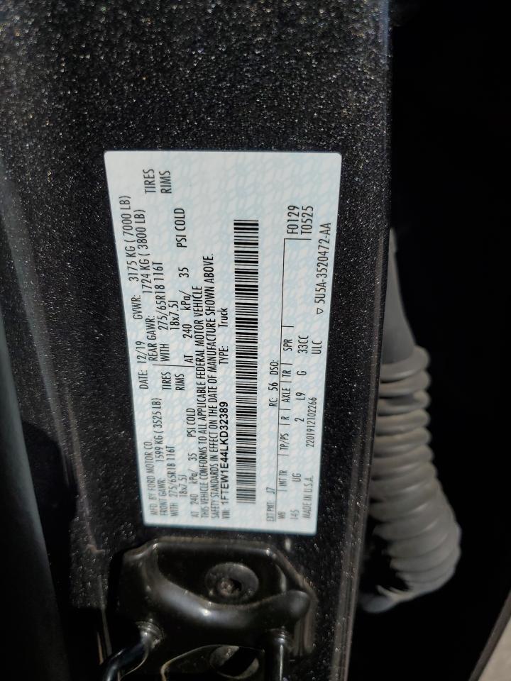 2020 Ford F150 Supercrew VIN: 1FTEW1E44LKD32389 Lot: 73719424