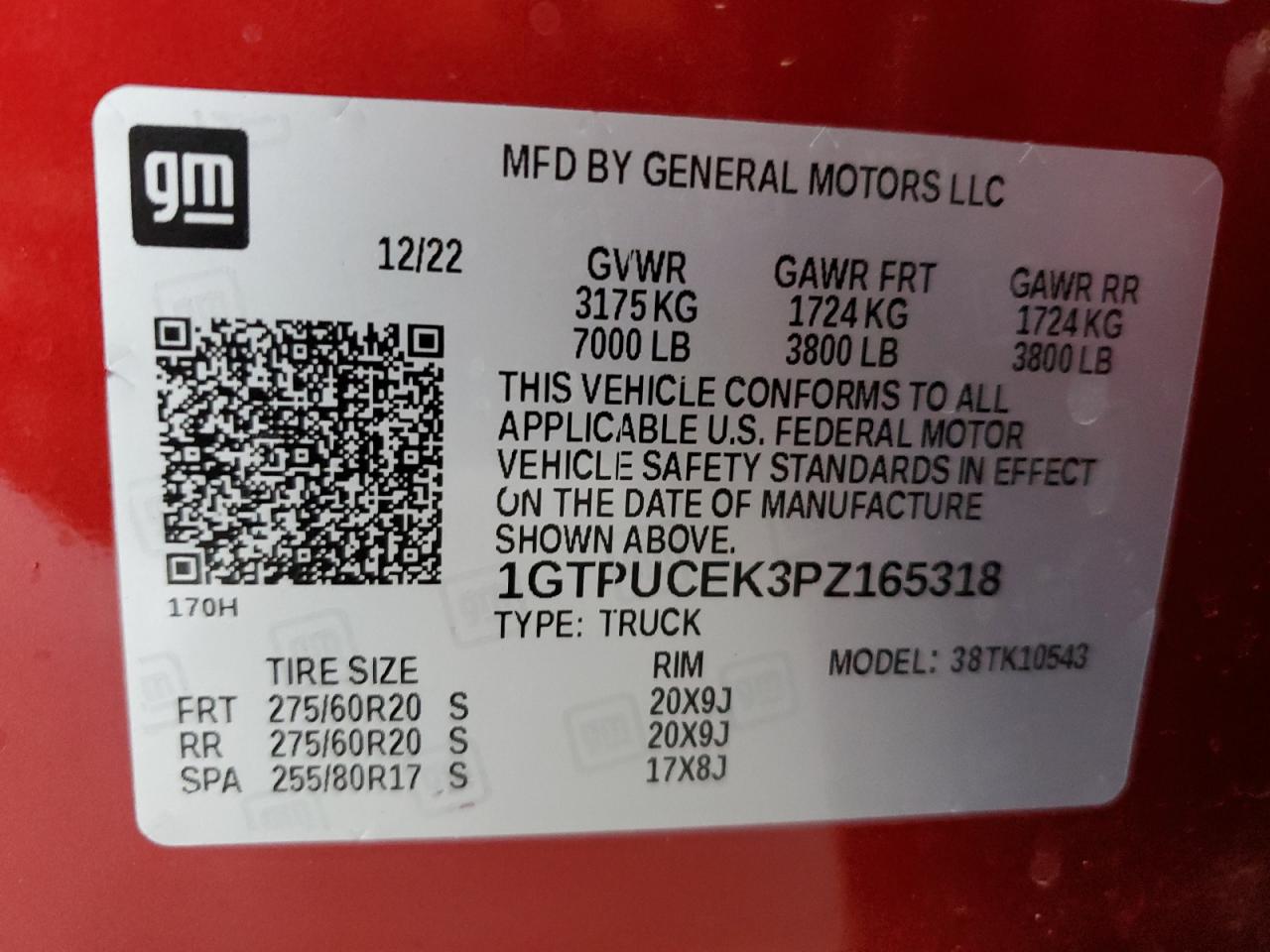 1GTPUCEK3PZ165318 2023 GMC Sierra K1500 Elevation