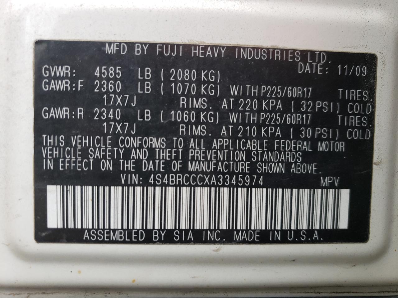 2010 Subaru Outback - Image 14